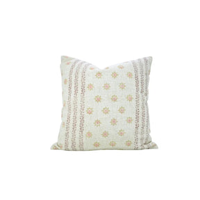 Hand Block Print Viscose Linen Pillow Cover - Happy Bloom