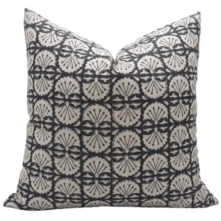 Handmaade Design Block Thick Linen Cushion Cover - Bijhni