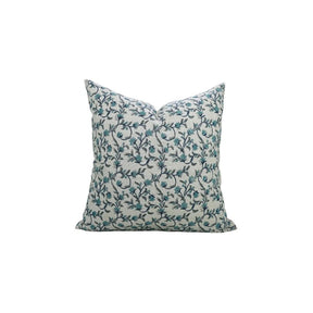 Floral Hand Block Print Boho Pure Linen Pillow Cover- Pushp Varsha
