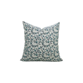 Floral Hand Block Print Boho Pure Linen Pillow Cover- Pushp Varsha