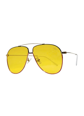 Highlife Yellow 58mm aviator sunglasses