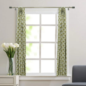 Unique Printed Pure Linen 2 Pleated Curtain - Saat Patti