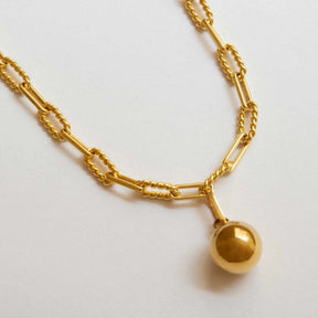 Gold Ball Pendant Necklace
