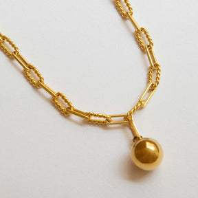 Gold Ball Pendant Necklace