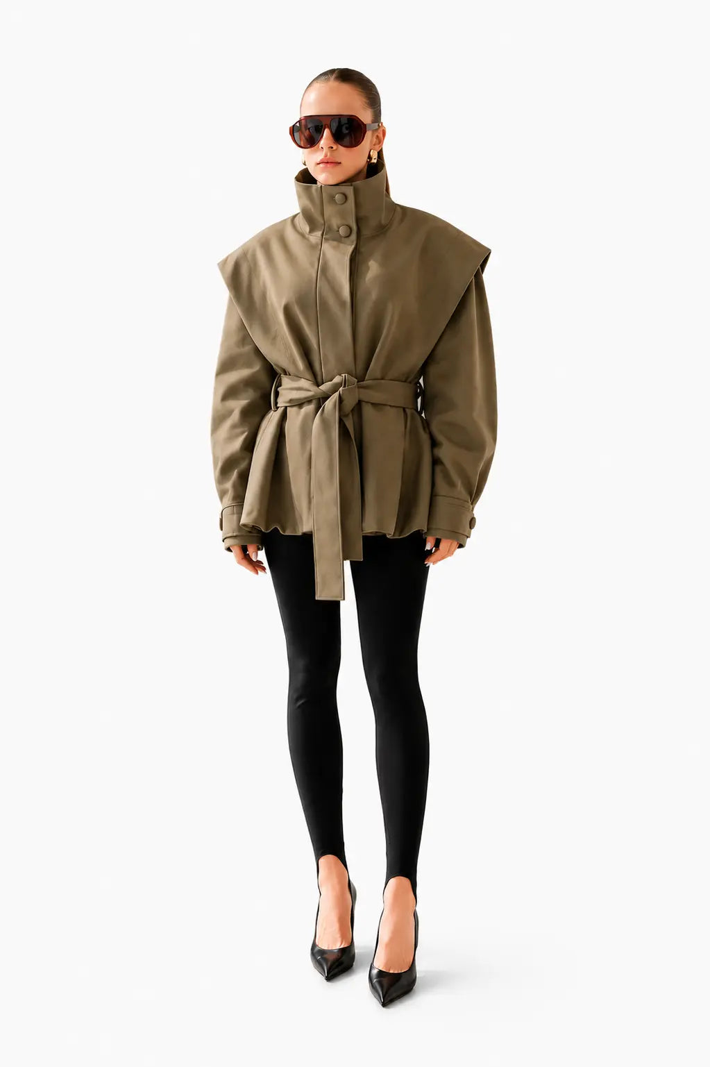 Structured Belted Peplum Jacket