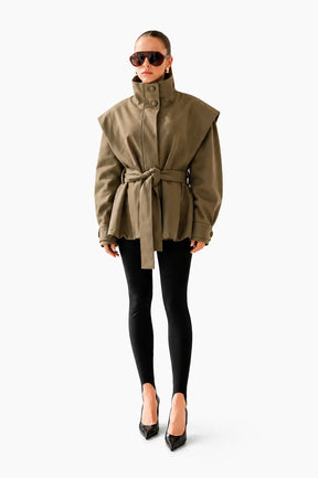 Structured Belted Peplum Jacket