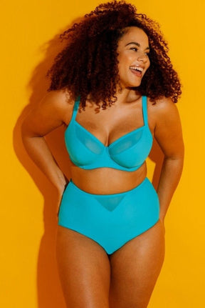Curvy Kate Sheer Class Padded Balcony Bikini Top Turquoise