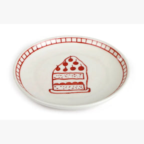 Ceramic Celebration Dessert Plate - Red, 7 Inches (Set of 2)