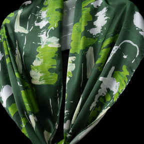 Green Silver Wall Splash Oblong Scarf