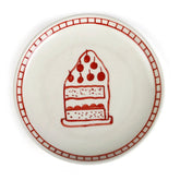 Ceramic Celebration Dessert Plate - Red, 7 Inches (Set of 2)