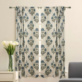 Unique Block Printed Viscose Colored Curtain-  Badshah