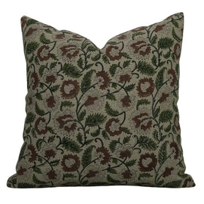 Vintage Hand Block Print Thick Linen Pillow Cover- Mandakini