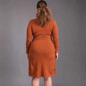 Burnt Ribbed Sweater Dress - Chuks Collins Diffusion Collection - Tasou - The Athletic Side Of Us