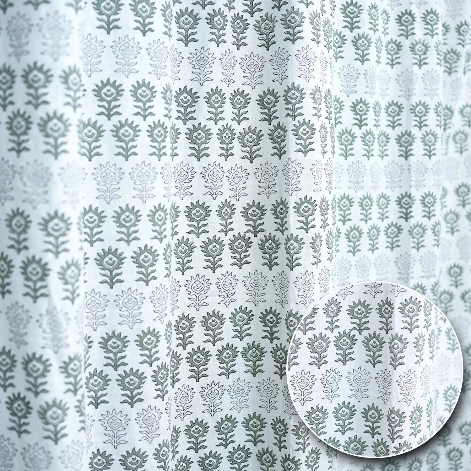 Traditional Viscose Colored Linen Ring Curtain - Surajmukhi