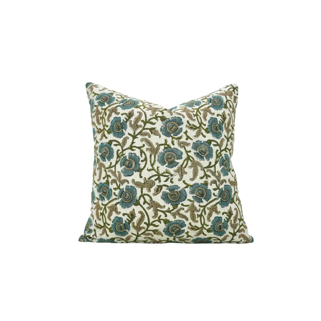 Home Decor Floral Desgin Viscose Linen Pillow Cover - Vasundhra