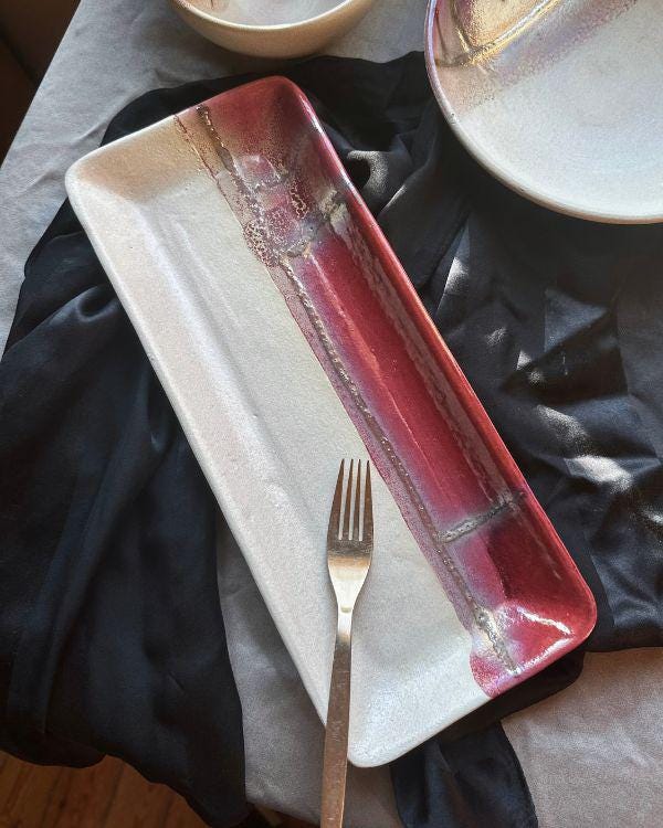 Mystic Horizon Artisan Rectangular Platter