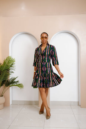 Isiopko Ankara Midi Dress – Vibrant African Chic