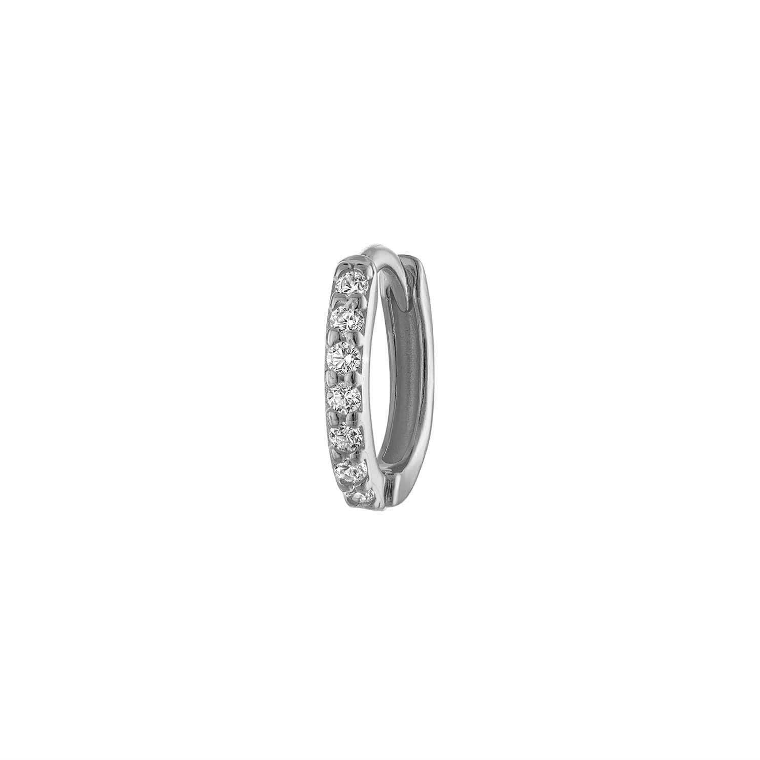 Huggie Pave 8mm Hoop Earring