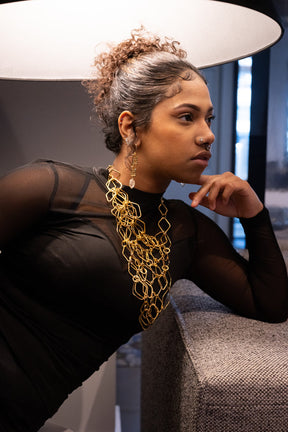 Abstract Link Net Necklace