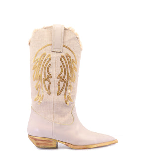Texan Chic Natural Boots with Sequins Dutty