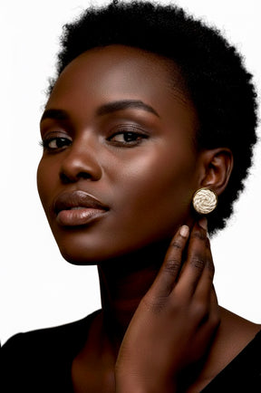 Lifungo Marachi Weave Brass Stud Earrings