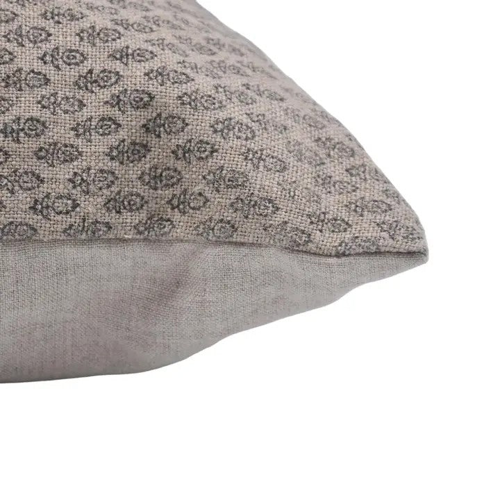 Hand Block Printed Thick Linen Designer Pillow - Everbee