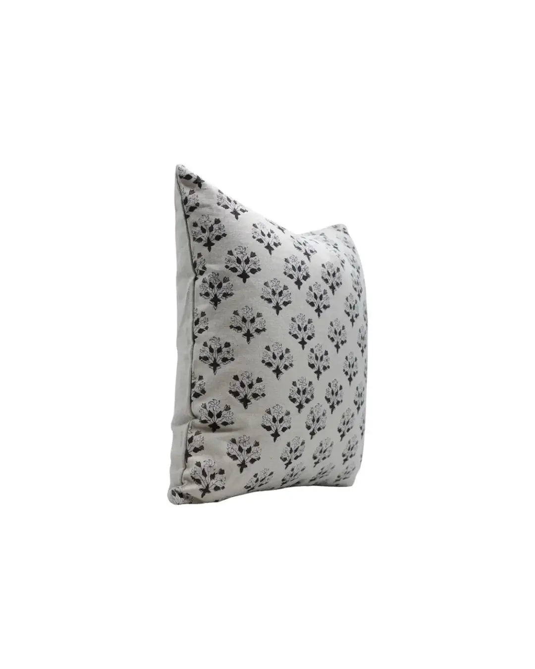 Artfully Handcrafted Block-Printed Pure Linen Pillow Cover - Diwali Flower