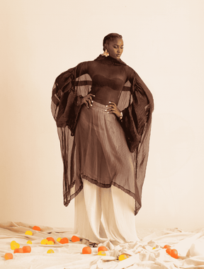 KAHE KAFTAN IN CHOCOLATE BROWN