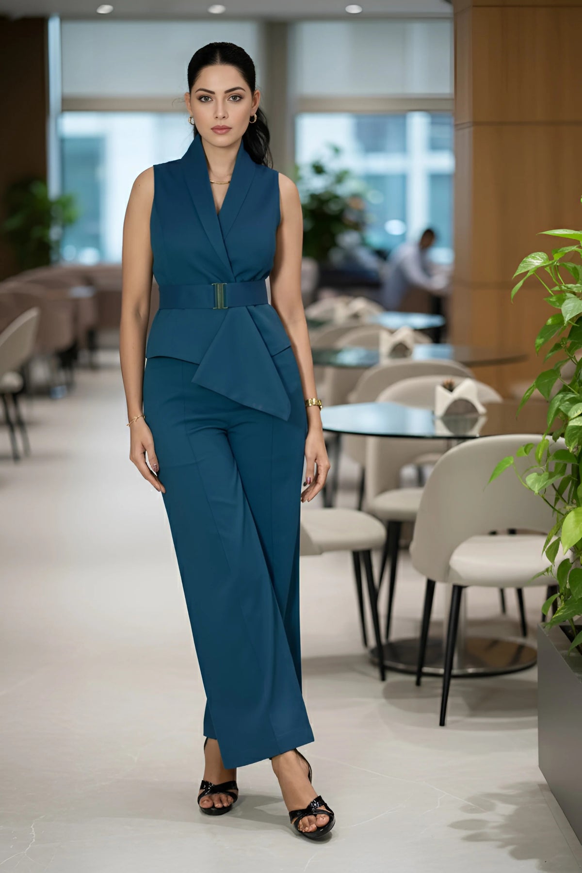 Teal Waist Coat & Trouser