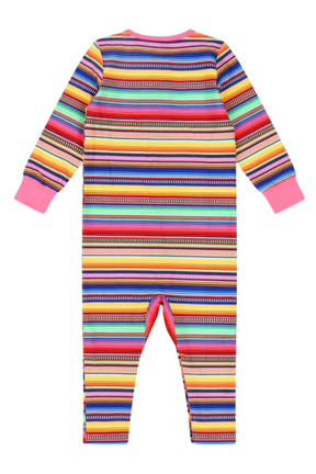 Mixed Up Clothing Baby Long Sleeve Button Front Romper Multicolor Stripe