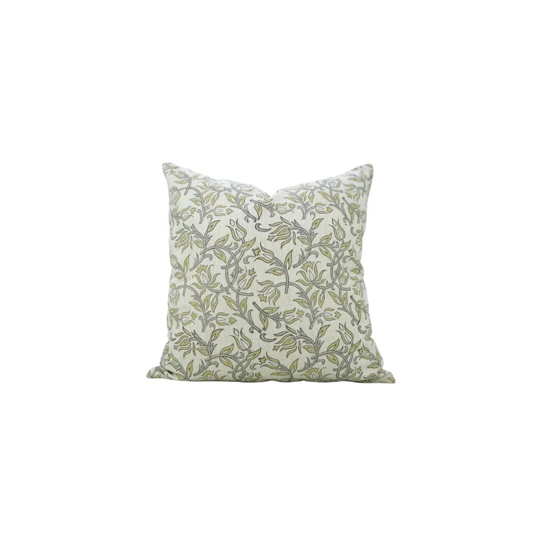 Unique Block Print Linen Blend Pillow Cover- Kamal Dutta