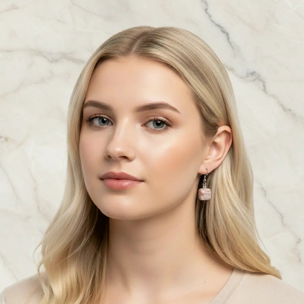 Aurore Hand-painted Square Ceramic Earrings