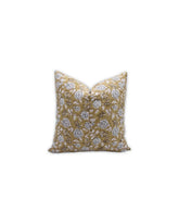 Home Decor Block Printed Floral Pure Linen Pillow Cover - Rameshwaram