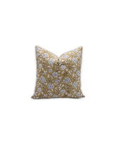Home Decor Block Printed Floral Pure Linen Pillow Cover - Rameshwaram