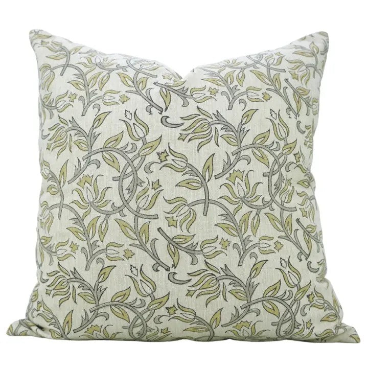 Unique Block Print Linen Blend Pillow Cover- Kamal Dutta