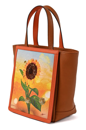 Exquisite Hand-Embroidered Sunflower Mini Tote