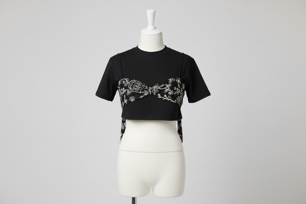 Cropped Lace Bikini T-shirt