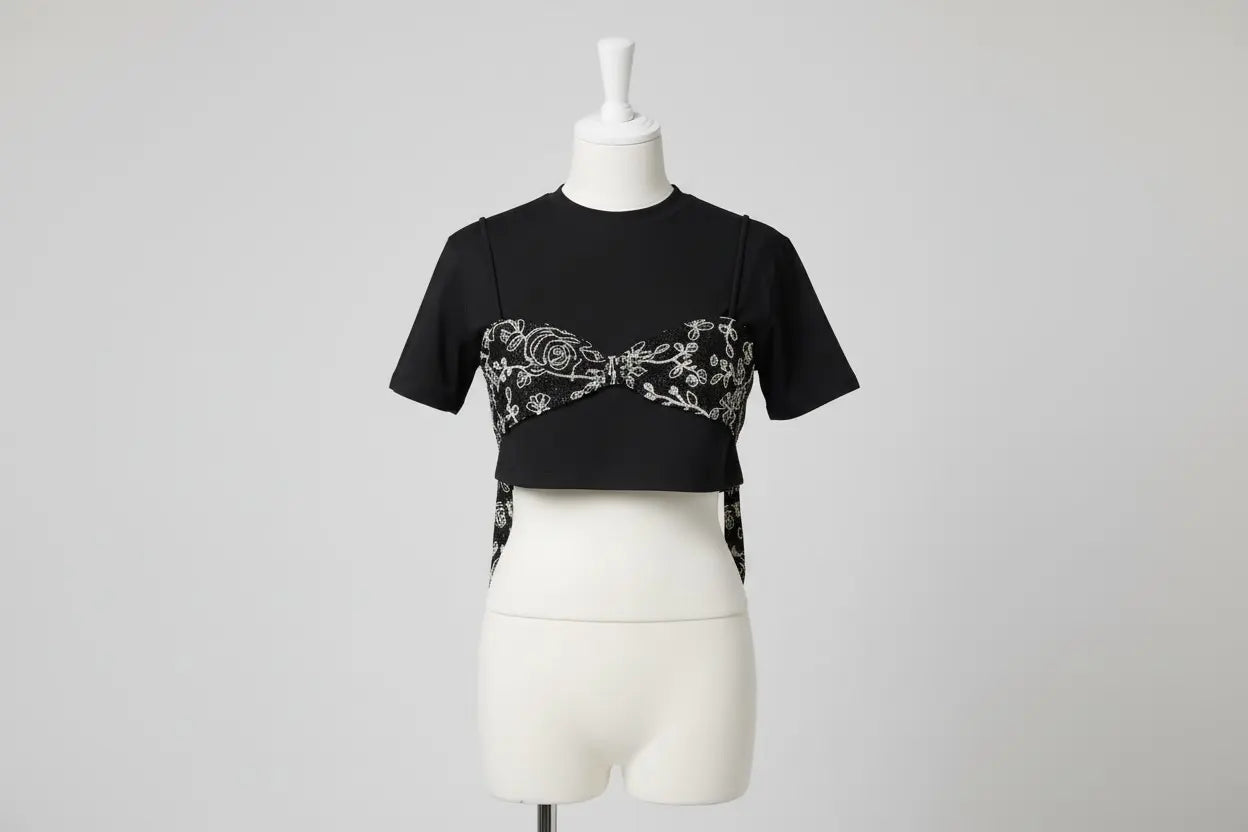 Cropped Lace Bikini T-shirt