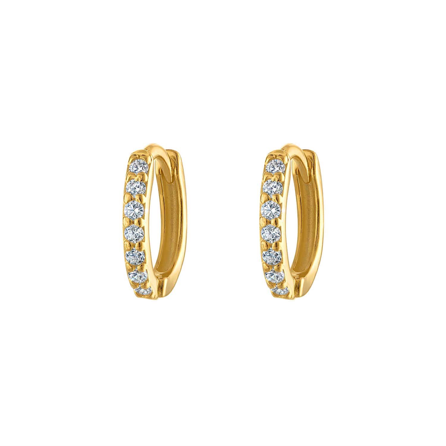 Huggie Pave 8mm Hoop Earring