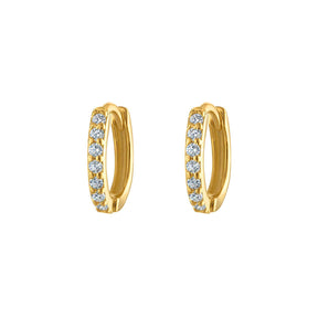 Huggie Pave 8mm Hoop Earring