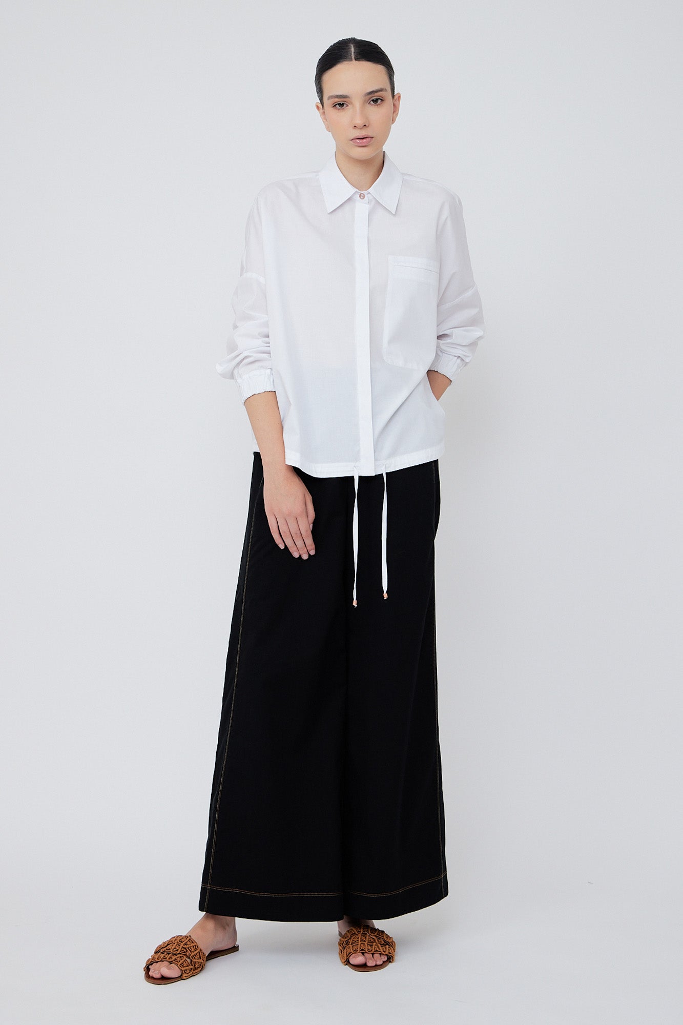 Hebe Asymmetric Hem Blouse