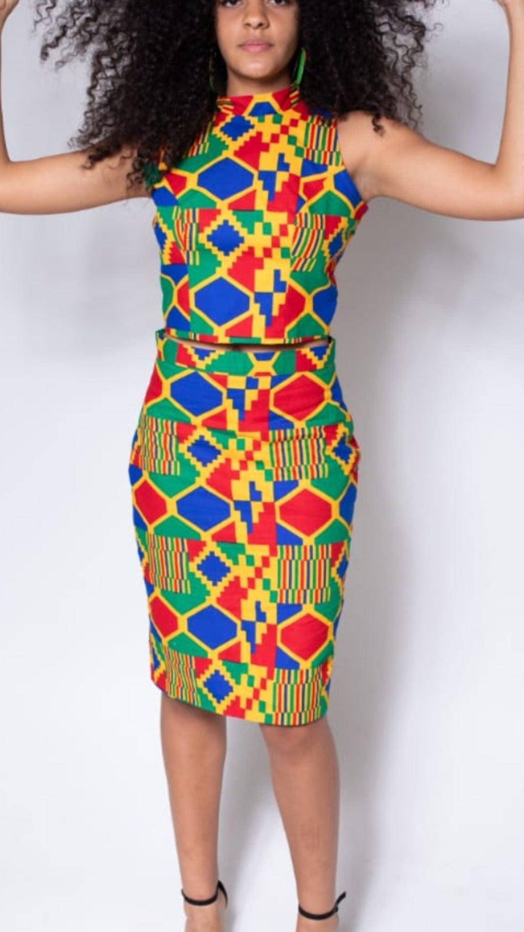 Ogiri Crop Top and Skirt Set