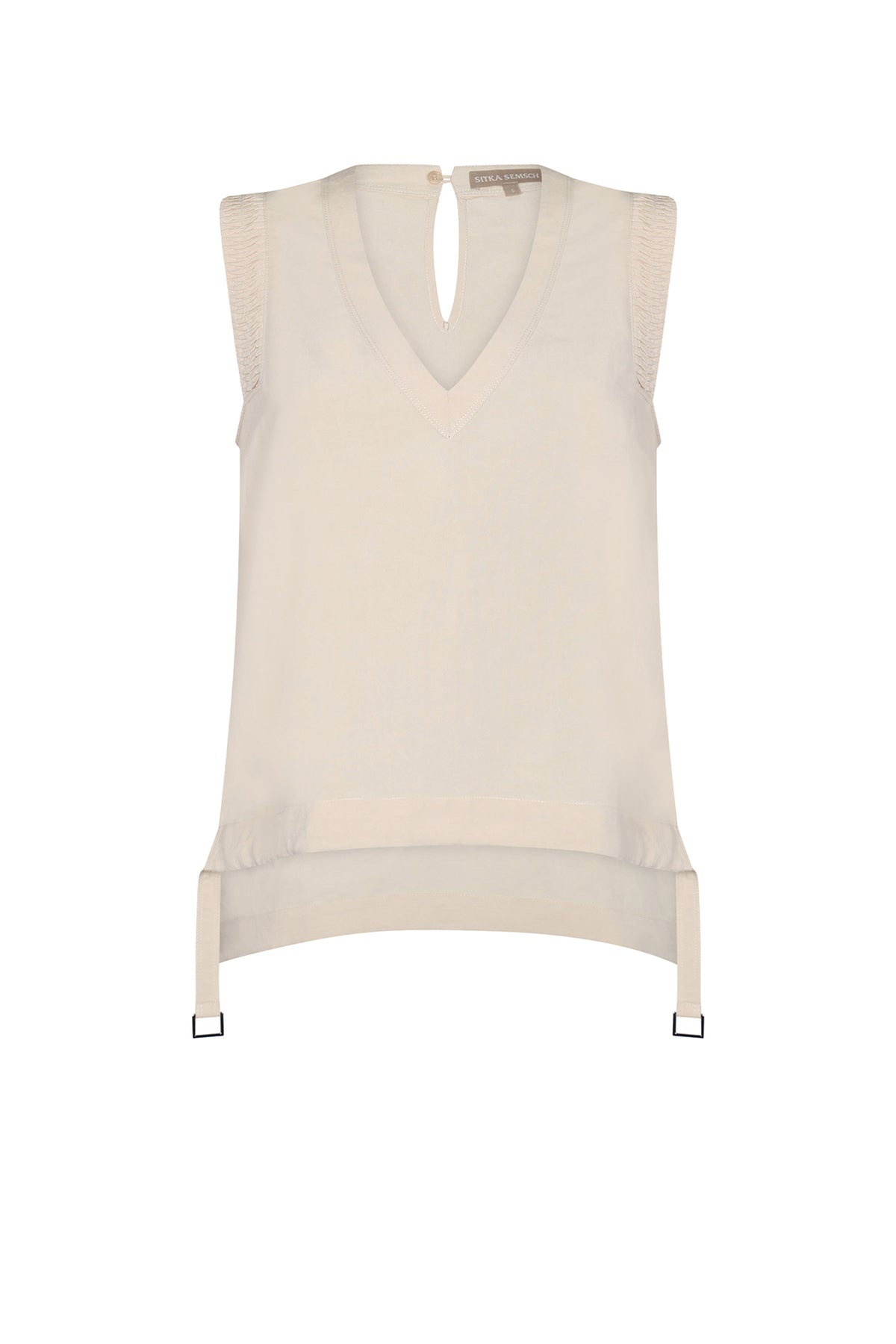 Valencia Adjustable Hem Blouse | Ecru