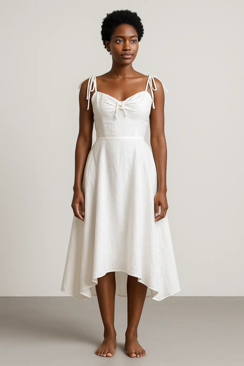 Luxe Linen Metallic Top & Skirt Set