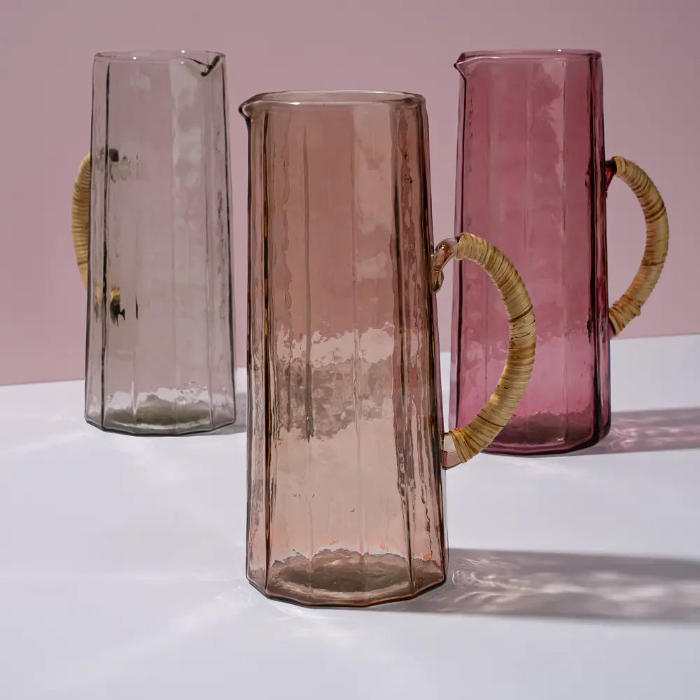 Hammered water pitcher, Natural -6.25 x 9.5 Inches