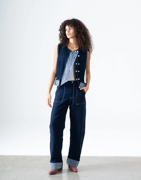 Cuffed Denim Pants