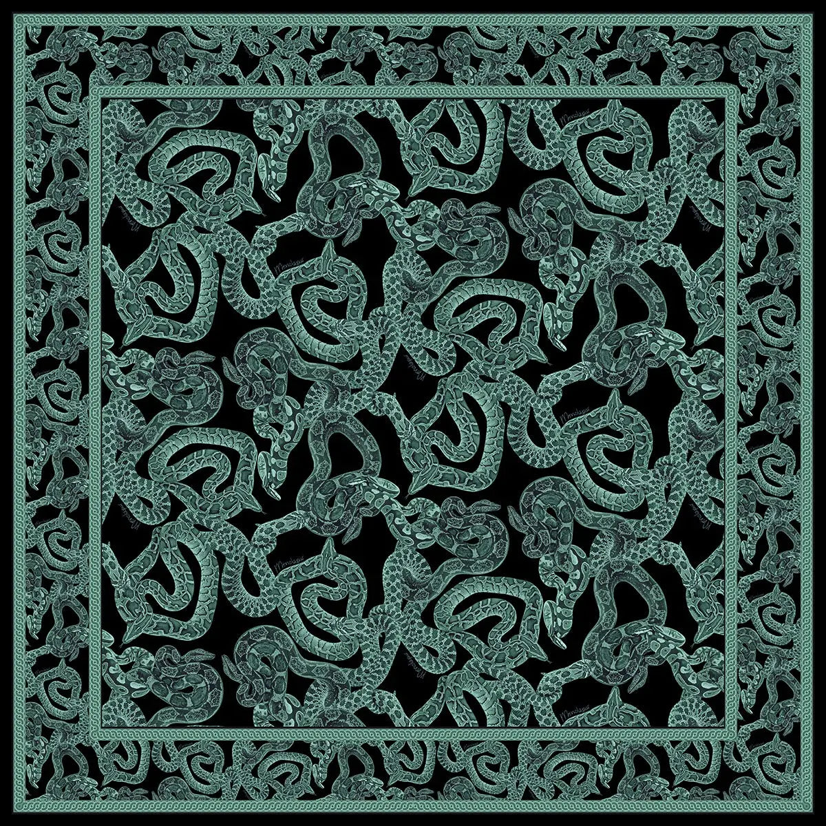 Silk Serpent Noir Scarf
