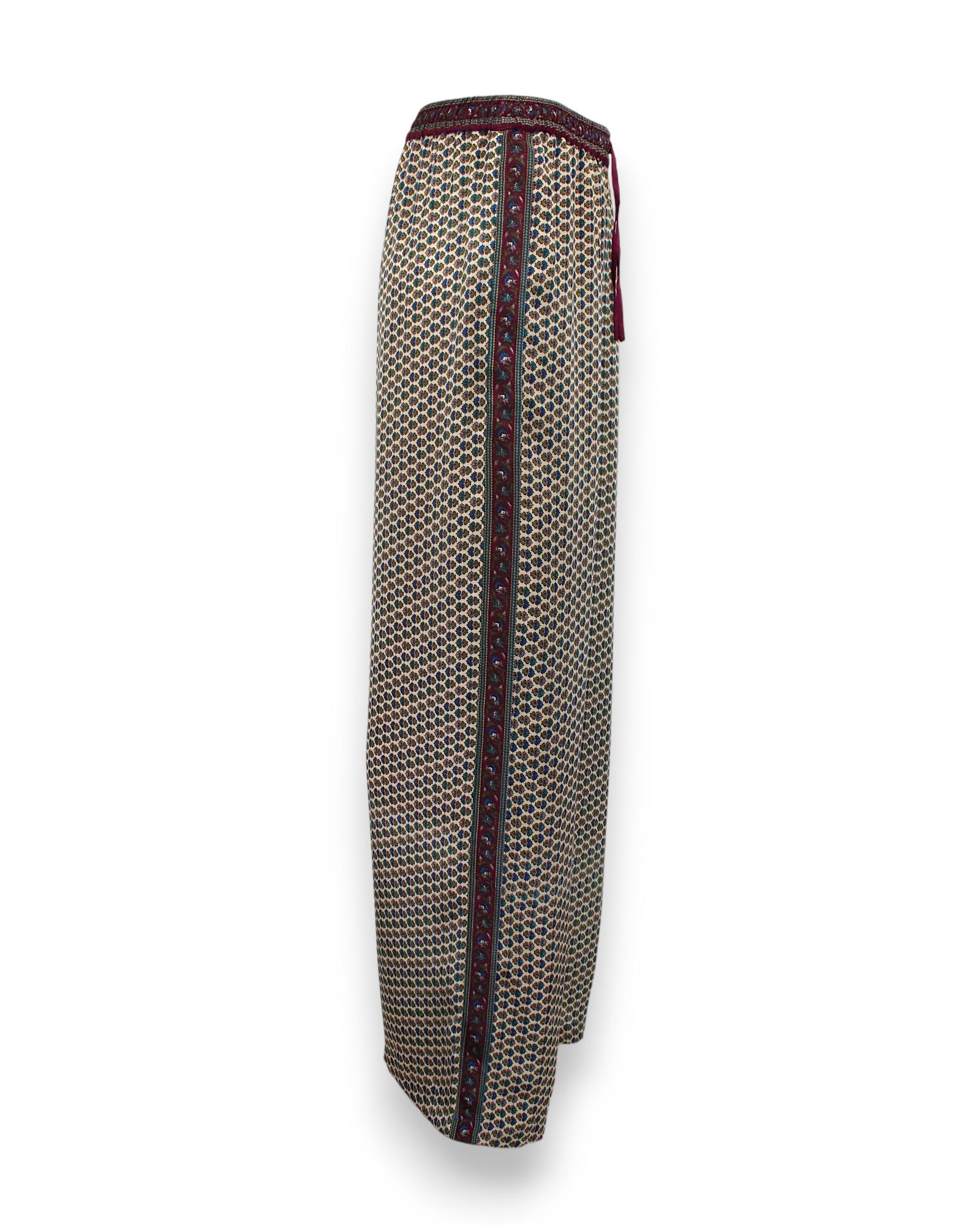 Embossed Botanical Crepe Pant