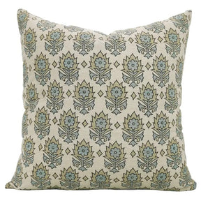 Interior Décor Block Printed Linen Blend Pillow Cover - Kusum