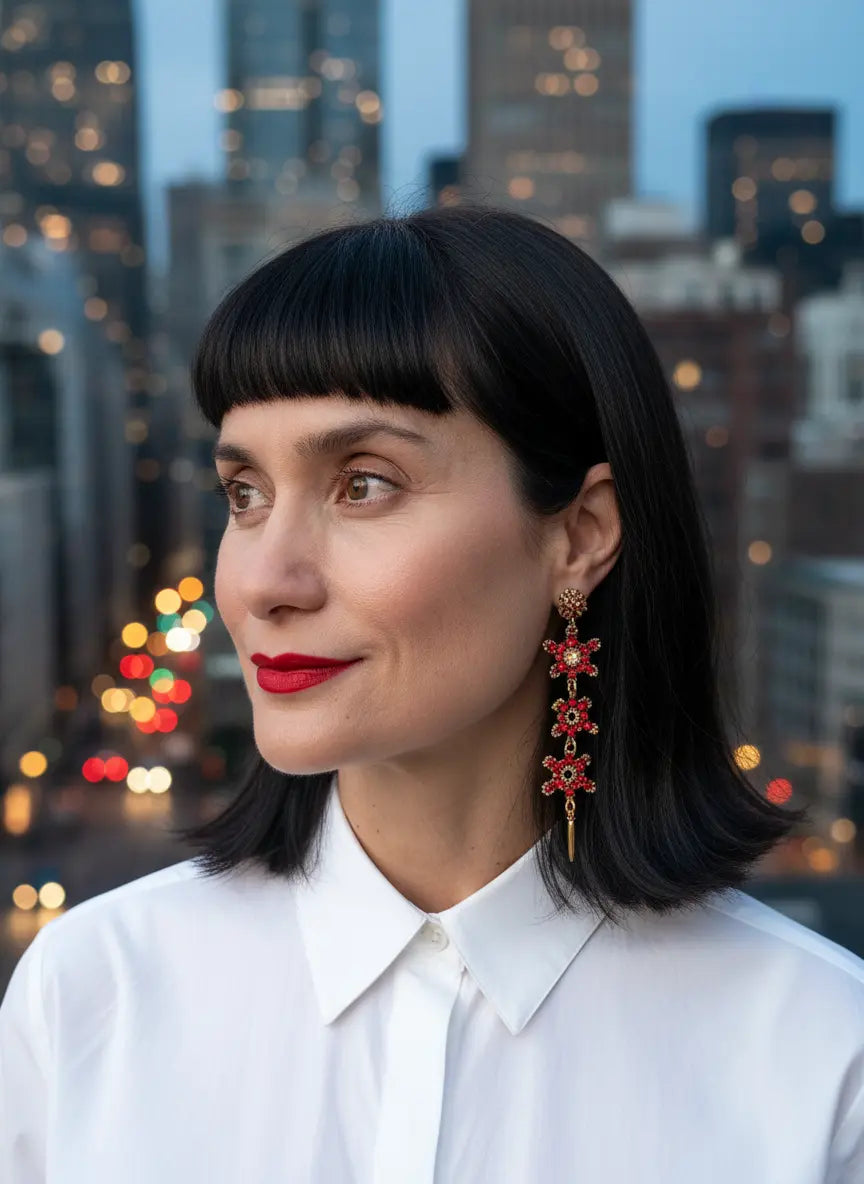 WATERFALL BLOSSOM 3 FLOWERS EARRINGS